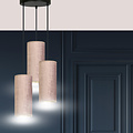 Rebild round pendant lamp with 3 pink modern tubes 3x E27