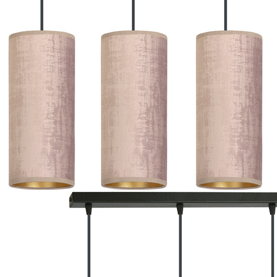 Rebild lampe à suspension moyenne 3 cylindres rosé 3x E27
