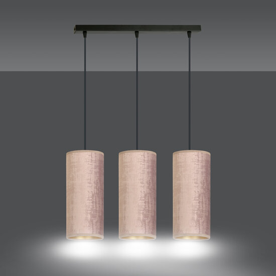 Rebild lampe à suspension moyenne 3 cylindres rosé 3x E27