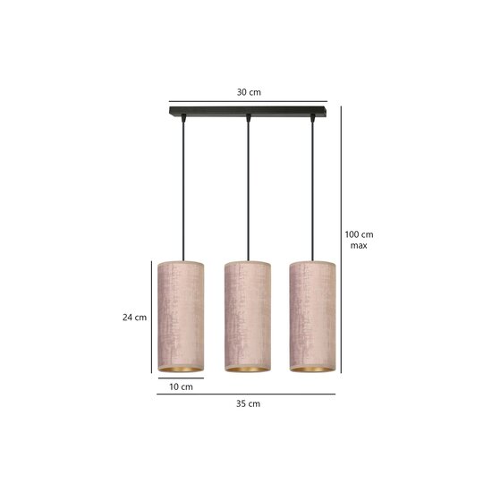 Emibig Emibig Rebild 3 cylinders medium hanging lamp rosé 3x E27 - Ideal for stylish lighting in any room