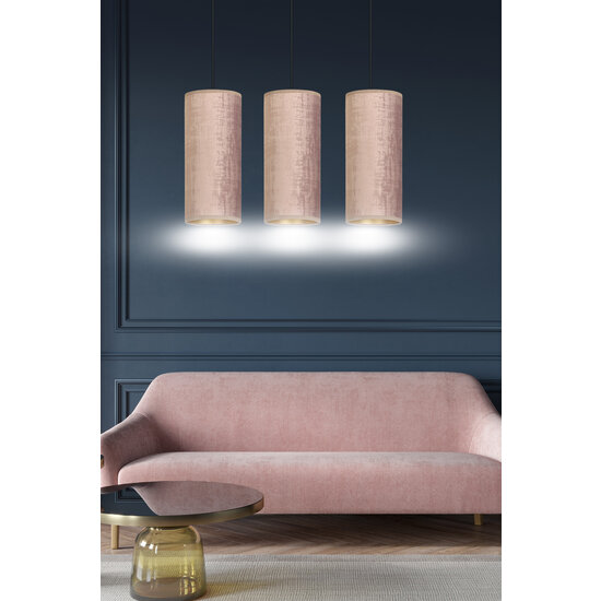 Rebild lampe à suspension moyenne 3 cylindres rosé 3x E27
