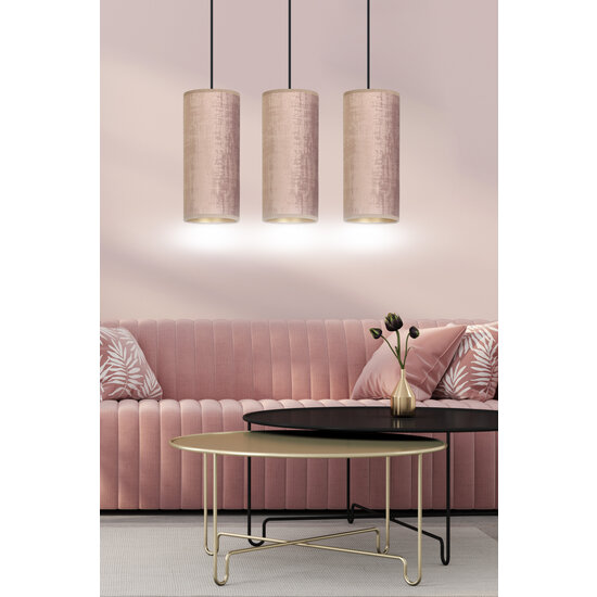 Rebild lampe à suspension moyenne 3 cylindres rosé 3x E27