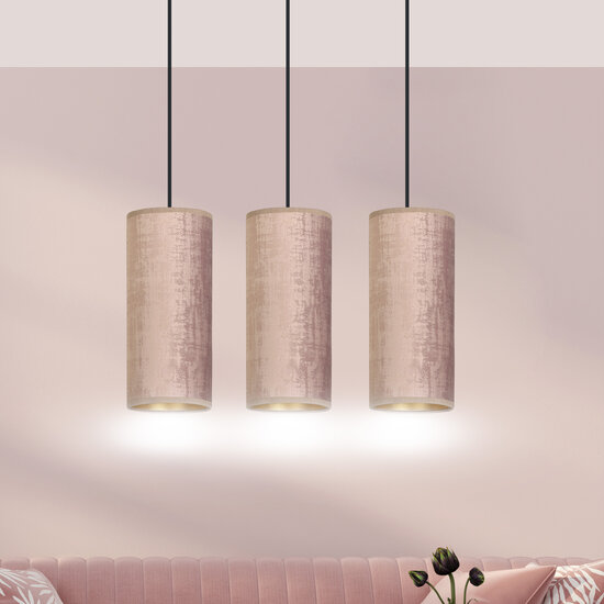 Emibig Emibig Rebild 3 cilindros lámpara colgante mediana rosé 3x E27 - Ideal para una iluminación elegante en cualquier habitación