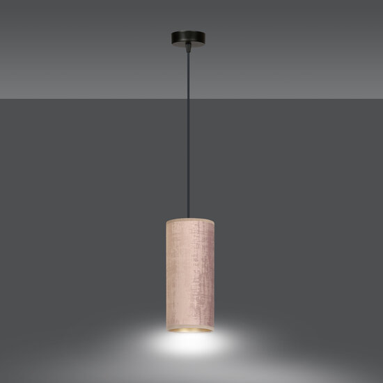 Rebild soft pink single cylinder hanging lamp E27