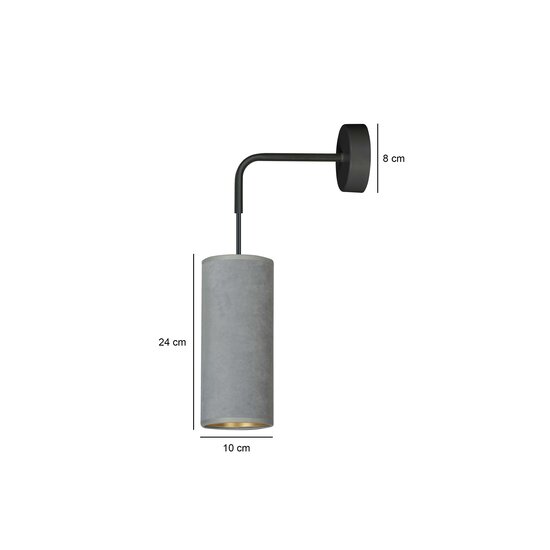 Emibig Emibig Nordfyn gray wall lamp 1x E27 design finished - Ideal for stylish and modern lighting
