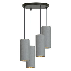 Emibig Nordfyn grande lampe suspendue ronde avec 4 tubes gris 4x E27