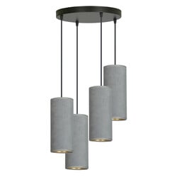Emibig Nordfyn große runde Pendelleuchte mit 4 grauen Röhren 4x E27