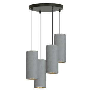 Nordfyn large round pendant lamp with 4 gray tubes 4x E27