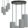 Nordfyn large round pendant lamp with 4 gray tubes 4x E27