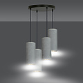 Emibig Emibig Nordfyn grote ronde pendellamp met 4 grijze kokers 4x E27 - Perfect voor sfeervolle verlichting in elke ruimte