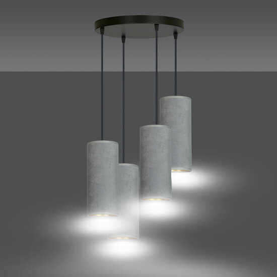 Nordfyn large round pendant lamp with 4 gray tubes 4x E27