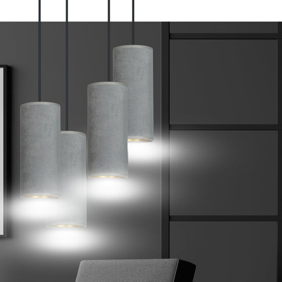 Nordfyn large round pendant lamp with 4 gray tubes 4x E27