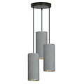 Suspension ronde Nordfyn avec 3 tubes modernes gris 3x E27