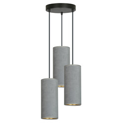 Suspension ronde Nordfyn avec 3 tubes modernes gris 3x E27