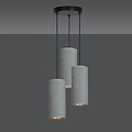 Nordfyn round pendant lamp with 3 gray modern tubes 3x E27