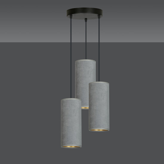 Emibig Emibig lampe suspendue ronde Nordfyn avec 3 tubes modernes gris 3x E27 - Idéale pour un éclairage de cuisine élégant