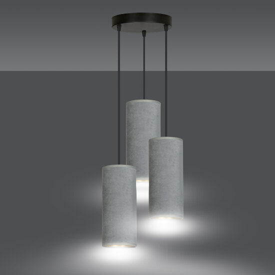 Emibig Emibig Nordfyn ronde pendellamp met 3 grijze moderne kokers 3x E27 - Perfect voor sfeervolle verlichting in uw keuken