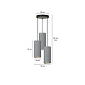 Emibig Emibig lámpara colgante redonda Nordfyn con 3 tubos modernos grises 3x E27 - Ideal para una iluminación elegante en la cocina