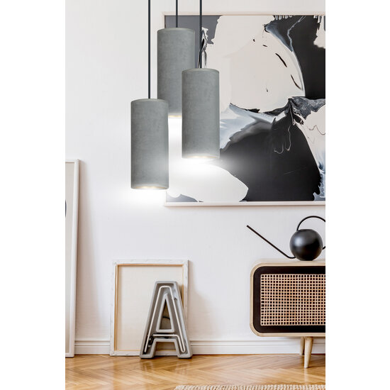 Emibig Emibig lampe suspendue ronde Nordfyn avec 3 tubes modernes gris 3x E27 - Idéale pour un éclairage de cuisine élégant
