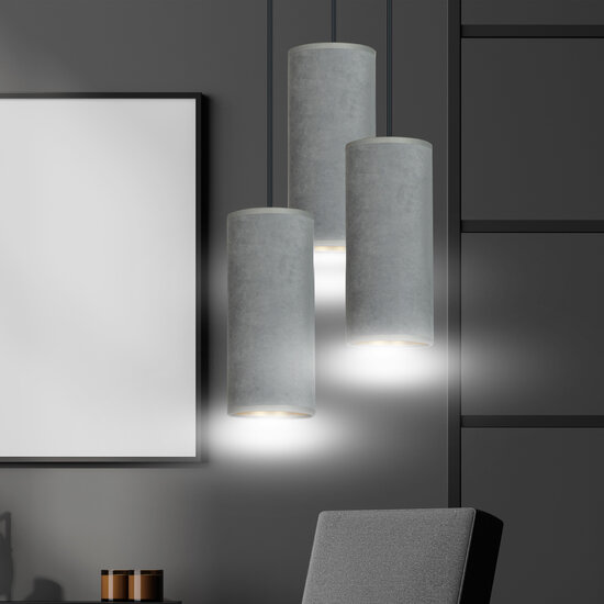Emibig Emibig Nordfyn round pendant lamp with 3 gray modern tubes 3x E27 - Ideal for stylish kitchen lighting