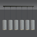Lampe à suspension Nordfyn 6 tubes XXL grise 6x E27