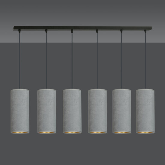 Lampe à suspension Nordfyn 6 tubes XXL grise 6x E27