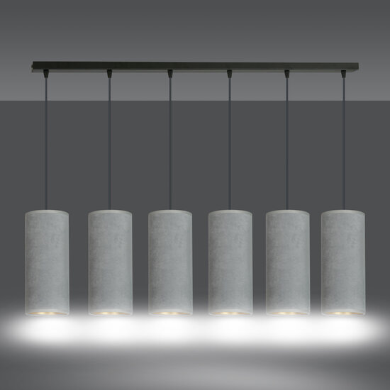 Lampe à suspension Nordfyn 6 tubes XXL grise 6x E27