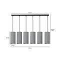 Lampe à suspension Nordfyn 6 tubes XXL grise 6x E27