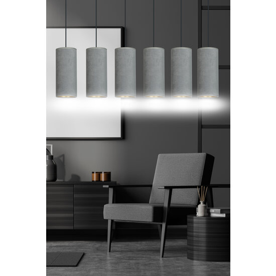 Lampe à suspension Nordfyn 6 tubes XXL grise 6x E27