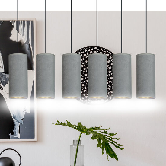 Emibig Emibig Nordfyn 6 tubes XXL lampe suspendue grise 6x E27 - Illuminez votre espace avec style