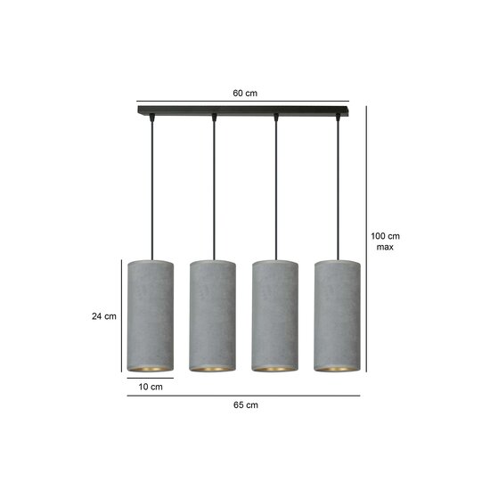 Emibig Emibig Nordfyn 4 cylindres grande lampe suspendue grise 4x E27 - Éclairage idéal pour les espaces modernes