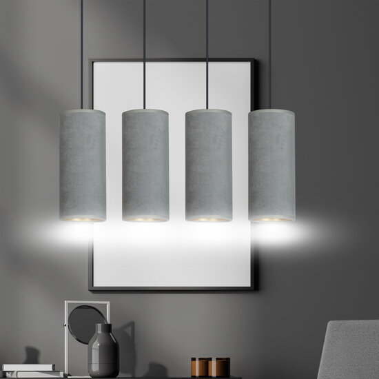 Nordfyn 4 cilinders grote hanglamp grijs  4x E27