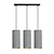 Nordfyn 3 cylindres suspension moyenne gris 3x E27