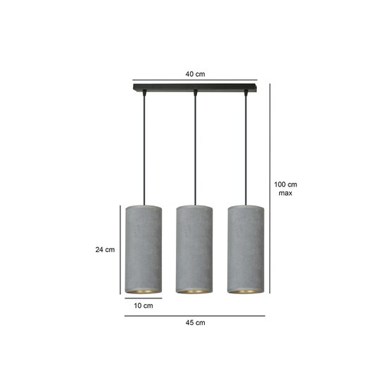 Emibig Emibig Nordfyn 3 cylindres lampe suspendue moyenne grise 3x E27 - Éclairage parfait pour chaque espace