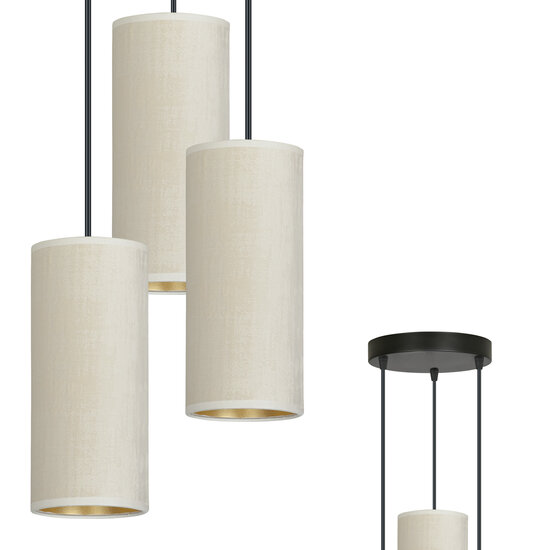 Nyborg round pendant lamp with 3 white modern tubes 3x E27