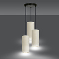Nyborg round pendant lamp with 3 white modern tubes 3x E27