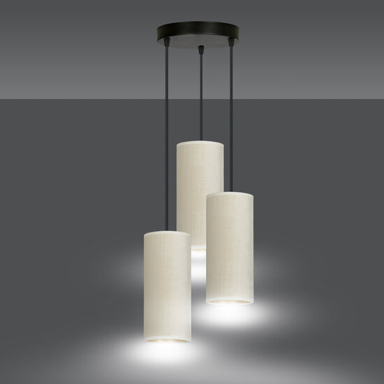 Emibig Emibig Lampe suspendue ronde Nyborg avec 3 tubes modernes blancs 3x E27 - Éclairage idéal pour tout espace