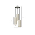 Suspension ronde Nyborg avec 3 tubes modernes blancs 3x E27