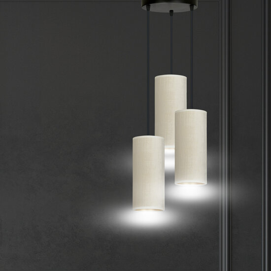 Emibig Emibig Lámpara colgante redonda Nyborg con 3 tubos modernos blancos 3x E27 - Iluminación ideal para cualquier espacio