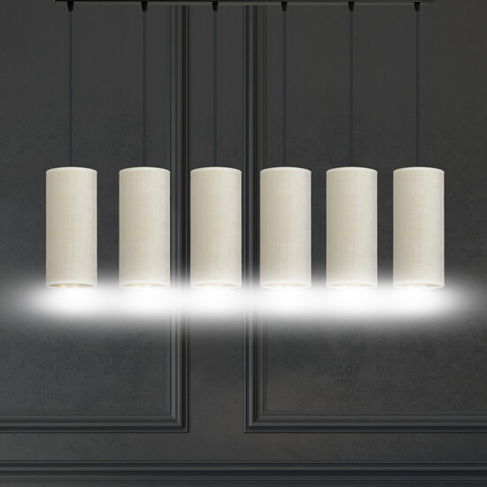 Lampe à suspension Nyborg 6 tubes XXL blanche 6x E27