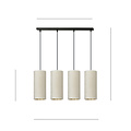 Emibig Emibig Nyborg 4 cylindres grande lampe suspendue blanche 4x E27 - Éclairage idéal pour votre espace de vie