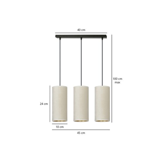 Nyborg Lámpara colgante mediana 3 cilindros blanco 3x E27