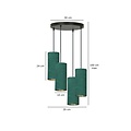 Odsherred large round pendant lamp with 4 green tubes 4x E27