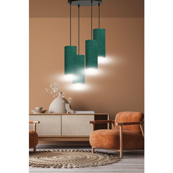Odsherred large round pendant lamp with 4 green tubes 4x E27