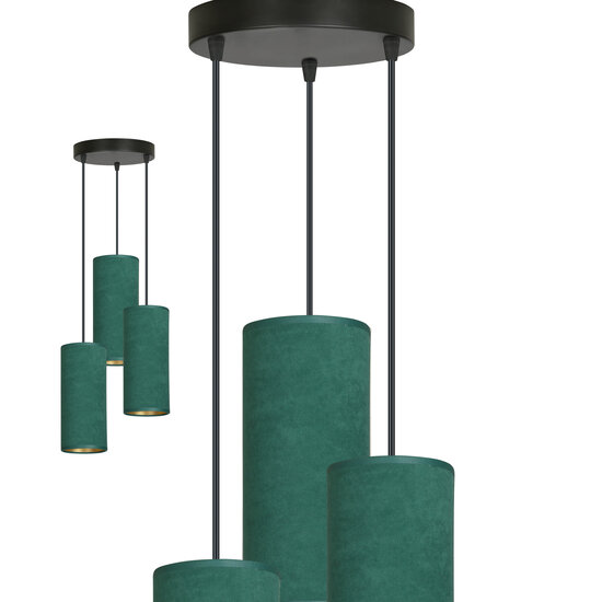 Emibig Emibig Odsherred ronde pendellamp met 3 groene moderne kokers 3x E27 - Perfecte verlichting voor elke ruimte