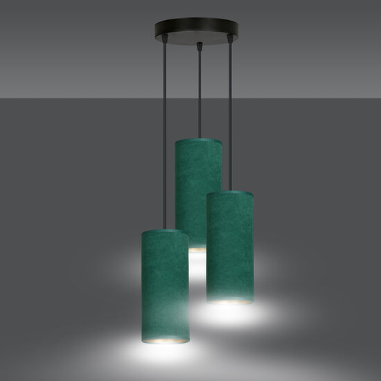 Odsherred round pendant lamp with 3 green modern tubes 3x E27