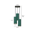 Emibig Emibig Odsherred round pendant lamp with 3 green modern tubes 3x E27 - Perfect lighting for any space