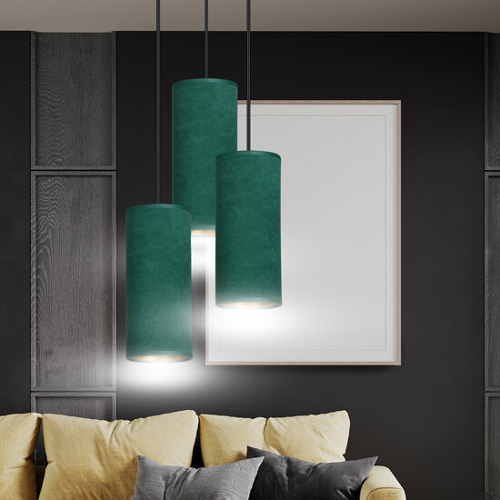 Odsherred round pendant lamp with 3 green modern tubes 3x E27