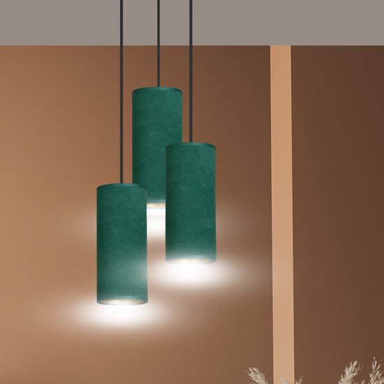 Odsherred round pendant lamp with 3 green modern tubes 3x E27