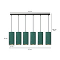 Odsherred 6 tubes XXL hanging lamp green 6x E27